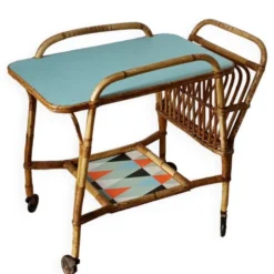 Desserte vintage bambou rotin