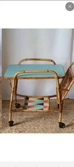 Desserte vintage bambou rotin