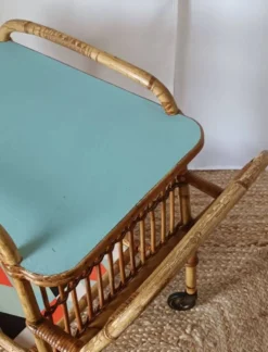Desserte vintage bambou rotin