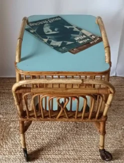 Desserte vintage bambou rotin