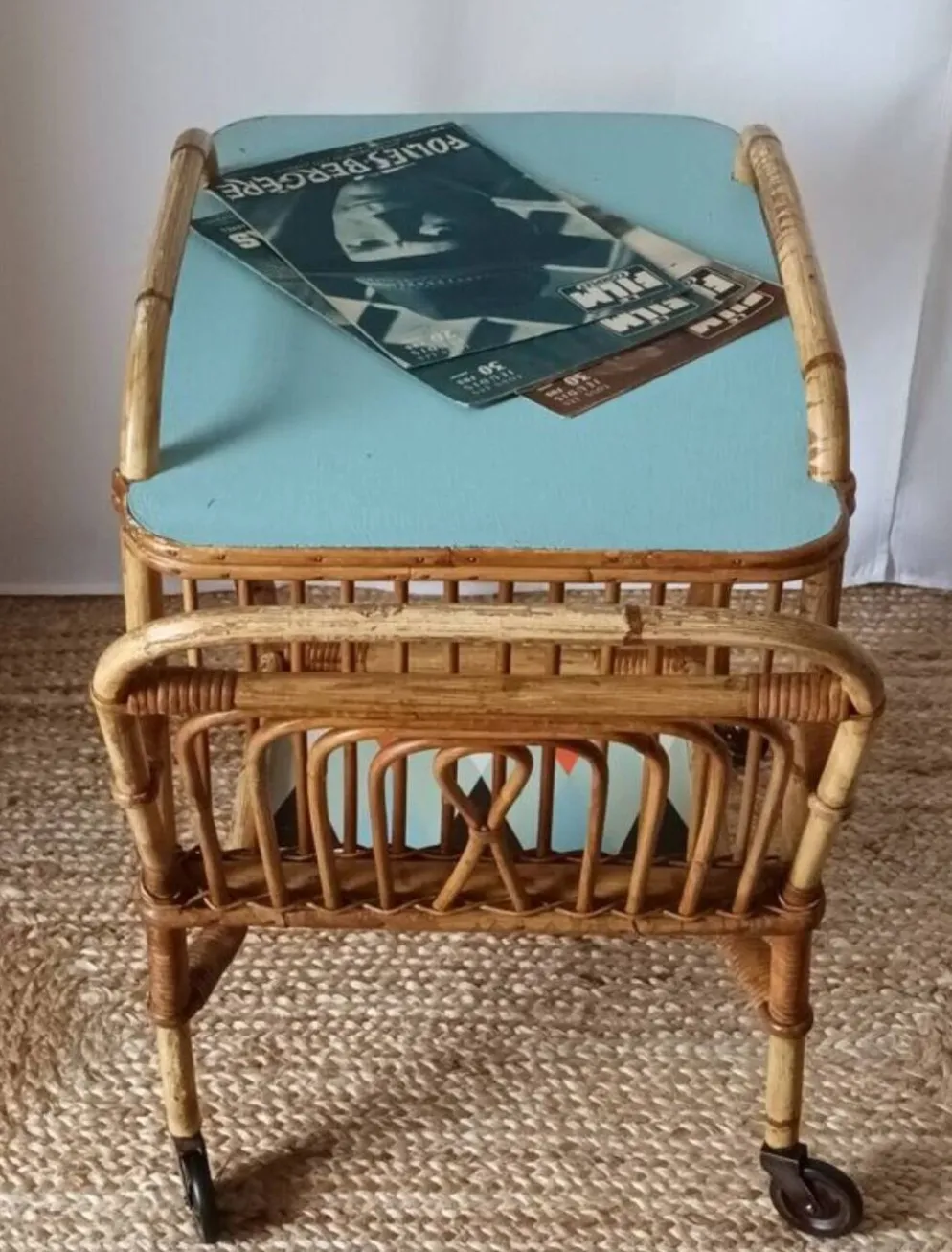 Desserte vintage bambou rotin