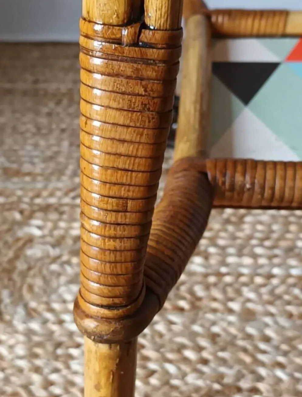 Desserte vintage bambou rotin