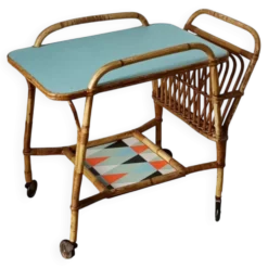 Desserte vintage bambou rotin