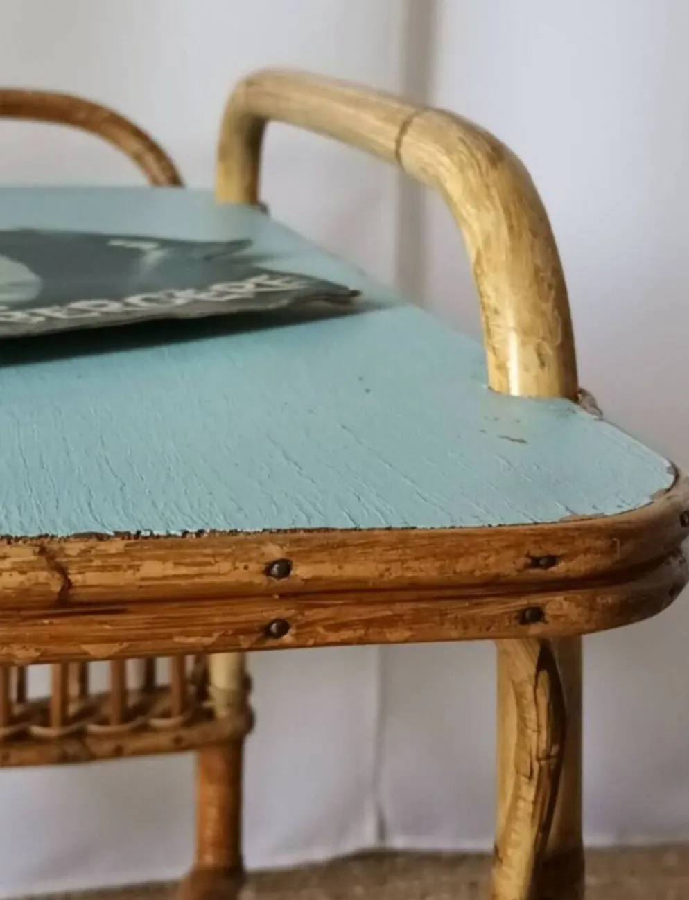 Desserte vintage bambou rotin