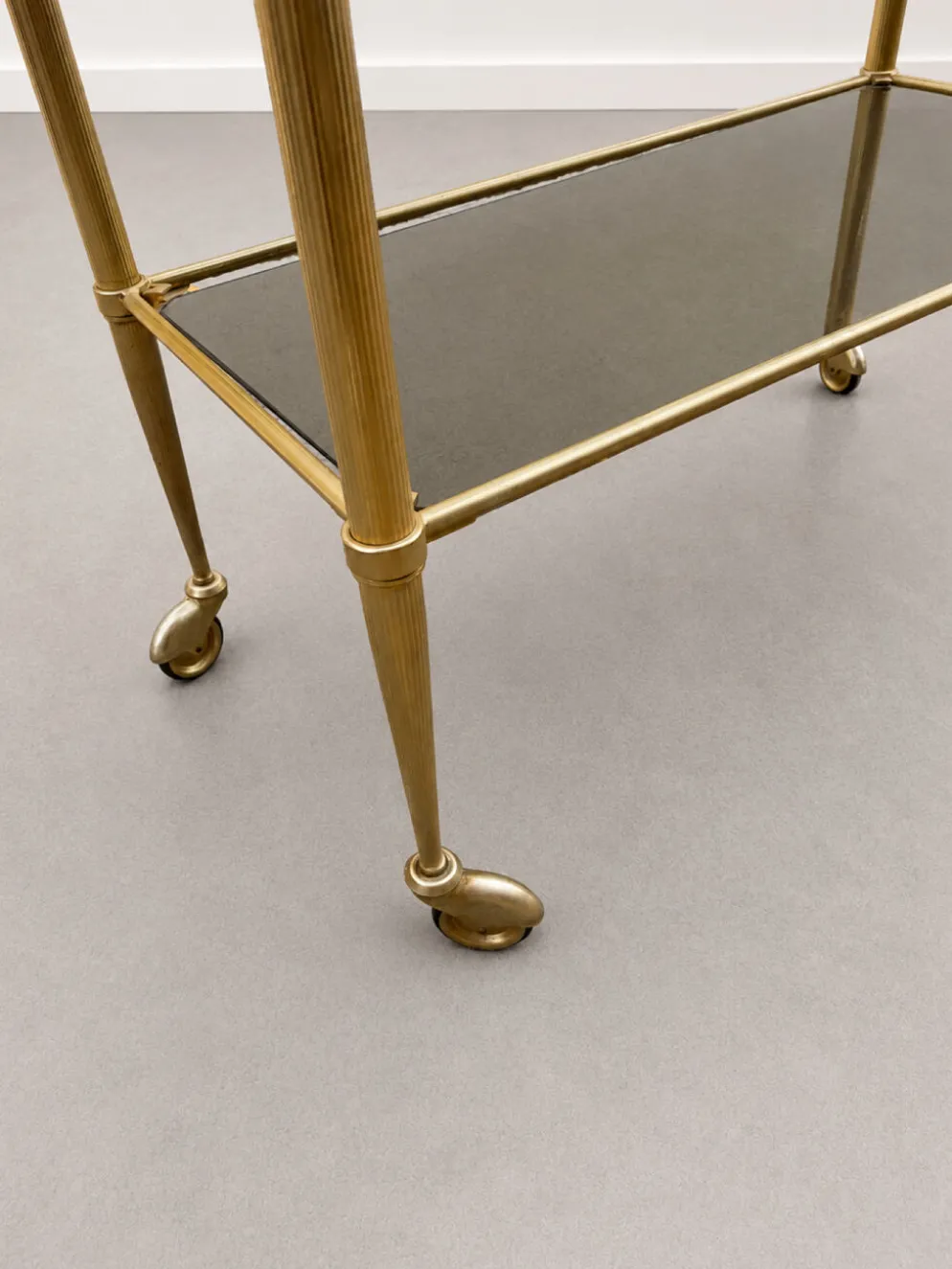 Desserte vintage en laiton et verre – style années 60/70