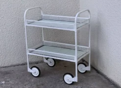 Desserte vintage en métal ajouré 1950