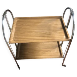 Desserte vintage pliable modulable en formica pieds chromés