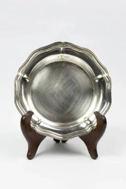 Dessous de bouteille Christofle en métal argenté, contours filets, XIXe