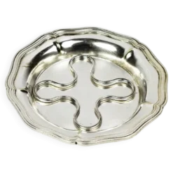 Dessous de bouteille Christofle en métal argenté, contours filets, XIXe