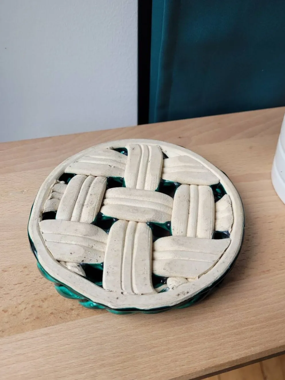 Dessous de bouteille en porcelaine vernissé Vallauris