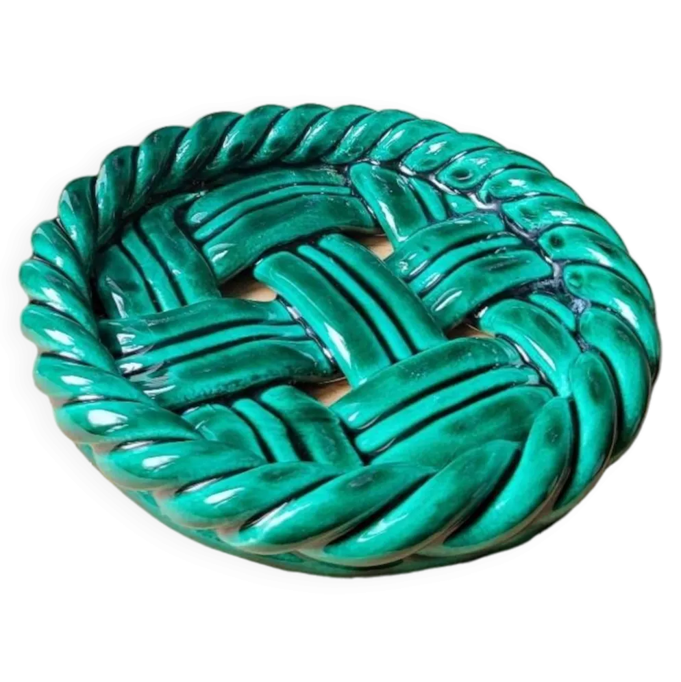 Dessous de bouteille en porcelaine vernissé Vallauris