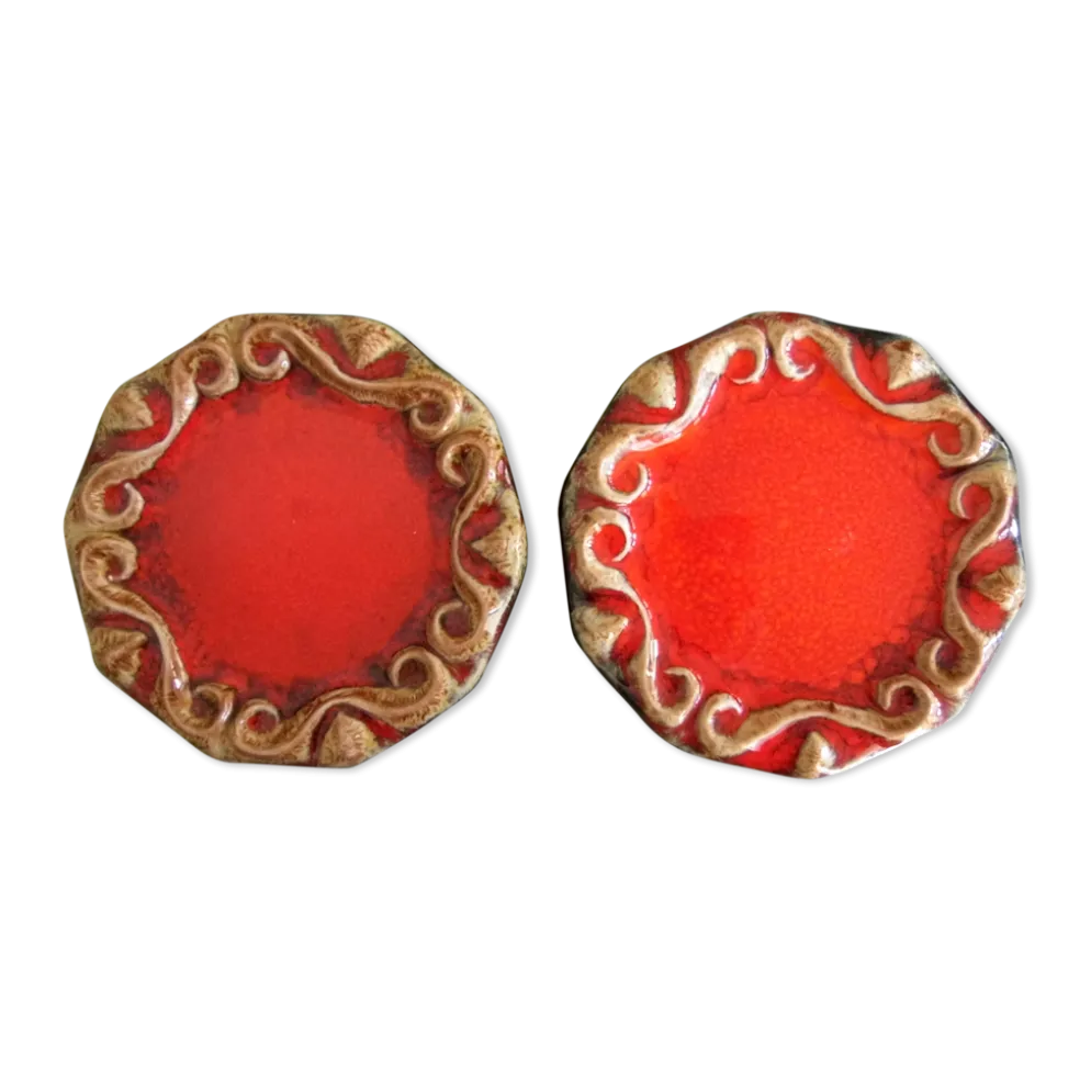 Dessous de bouteilles ou verres, céramique Vallauris vintage