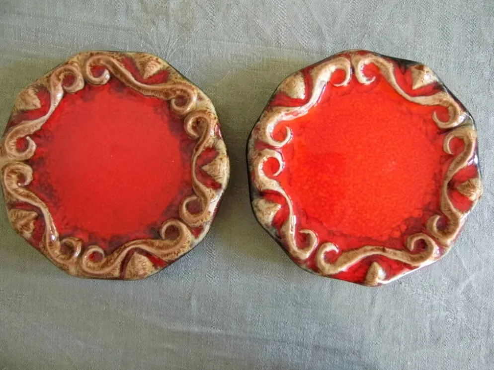 Dessous de bouteilles ou verres, céramique Vallauris vintage