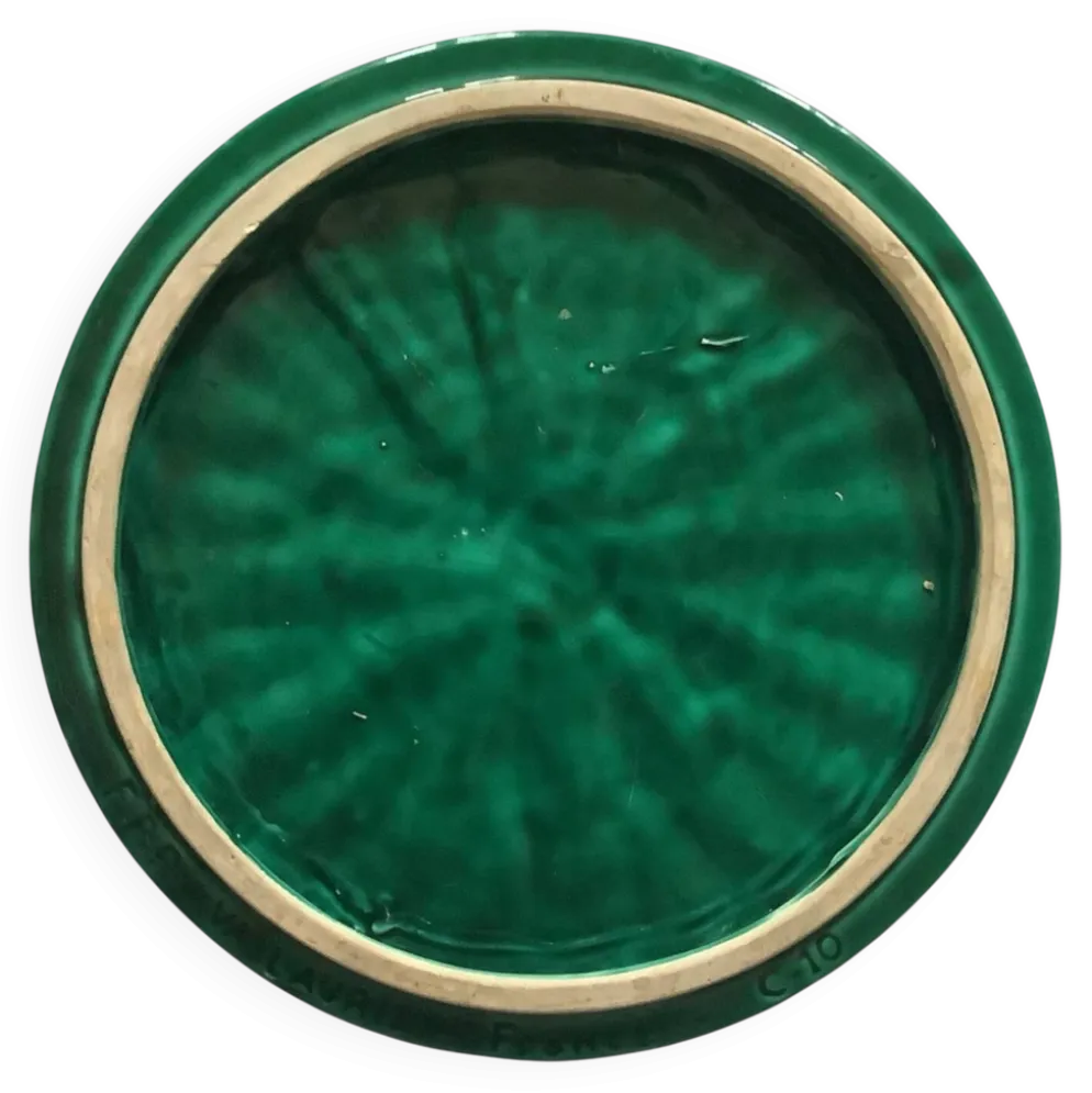 Dessous de plat ancien en faïence – FPP Vallauris – décor tressé v
