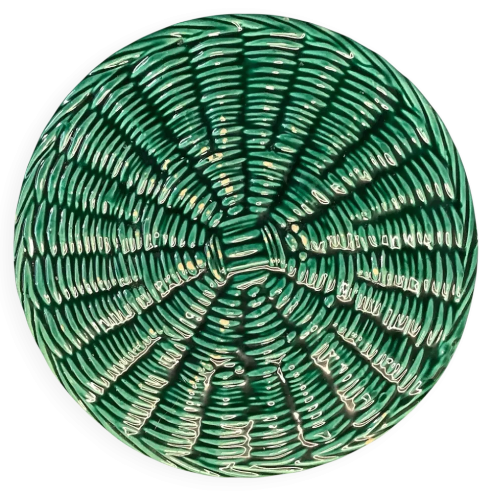 Dessous de plat ancien en faïence – FPP Vallauris – décor tressé v