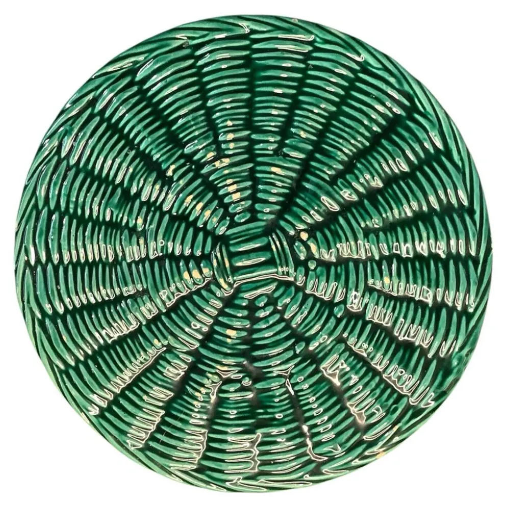 Dessous de plat ancien en faïence – FPP Vallauris – décor tressé v