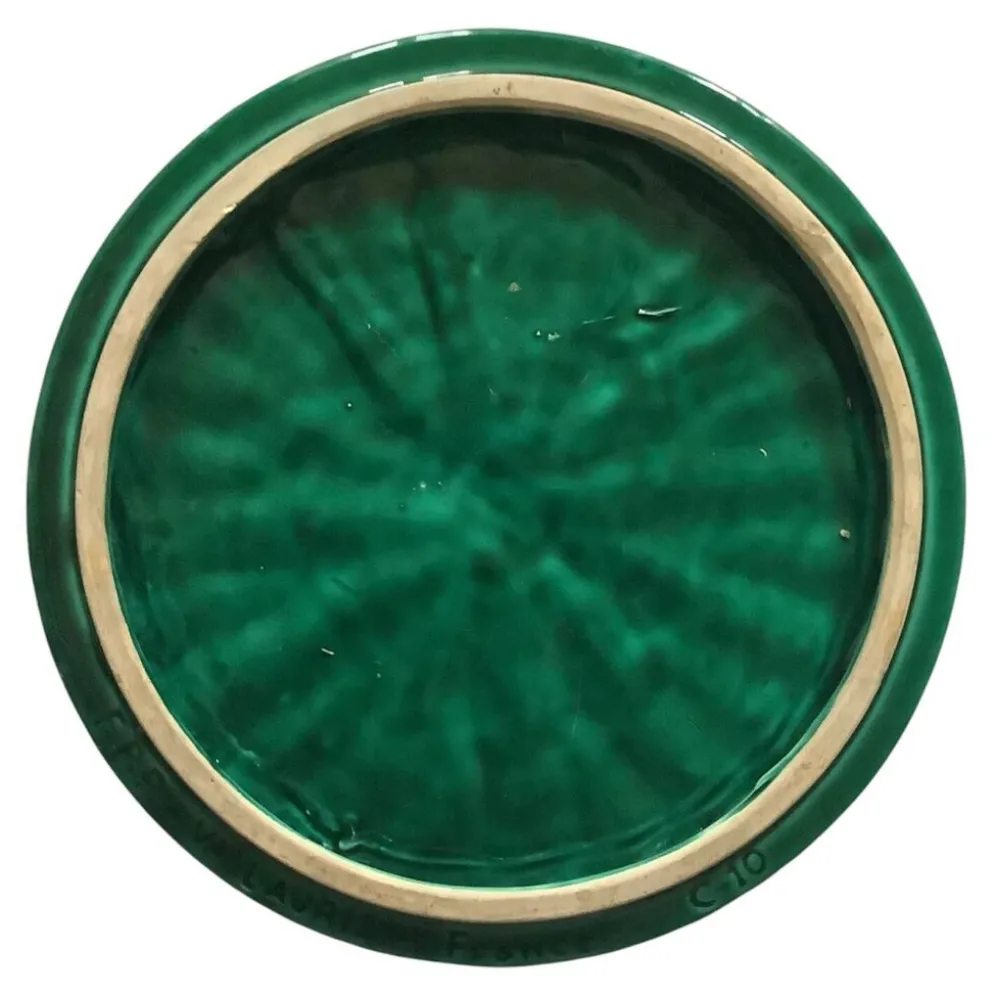 Dessous de plat ancien en faïence – FPP Vallauris – décor tressé v