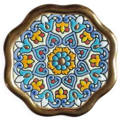 Dessous de plat Artecer Cuerda Seca en céramique et or 18 carats