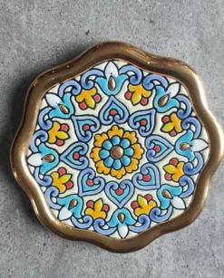 Dessous de plat Artecer Cuerda Seca en céramique et or 18 carats