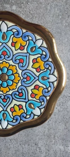 Dessous de plat Artecer Cuerda Seca en céramique et or 18 carats