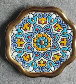Dessous de plat Artecer Cuerda Seca en céramique et or 18 carats