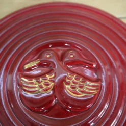 Dessous de plat canards vintage bordeaux et liseré doré