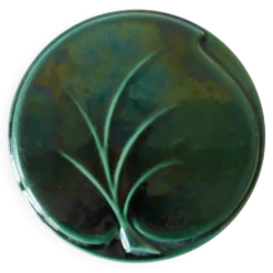 Dessous-de-plat céramique verte en forme de feuille - Vintage 1960