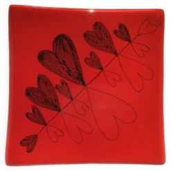 Dessous de plat cœur rouge