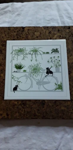 Dessous de plat décoratif en céramique et liège