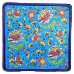 Dessous de plat emaux cloisonné De Longwy décor rare de longwy