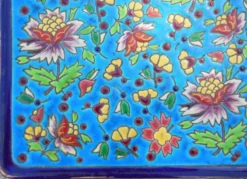 Dessous de plat emaux cloisonné De Longwy décor rare de longwy