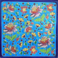 Dessous de plat emaux cloisonné De Longwy décor rare de longwy