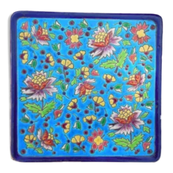 Dessous de plat emaux cloisonné De Longwy décor rare de longwy