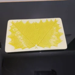 Dessous de plat en céramique décor de feuilles Verceram 60's