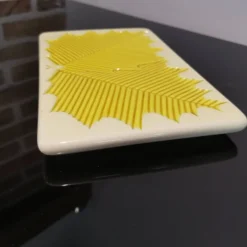 Dessous de plat en céramique décor de feuilles Verceram 60's