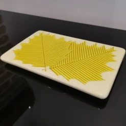 Dessous de plat en céramique décor de feuilles Verceram 60's