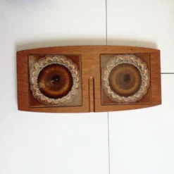 Dessous de plat en céramique et en teck de wyncraft, angleterre, 1970
