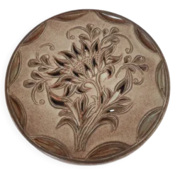 Dessous de plat en céramique motif floral signé Fonck et Matéo (Vallauris)