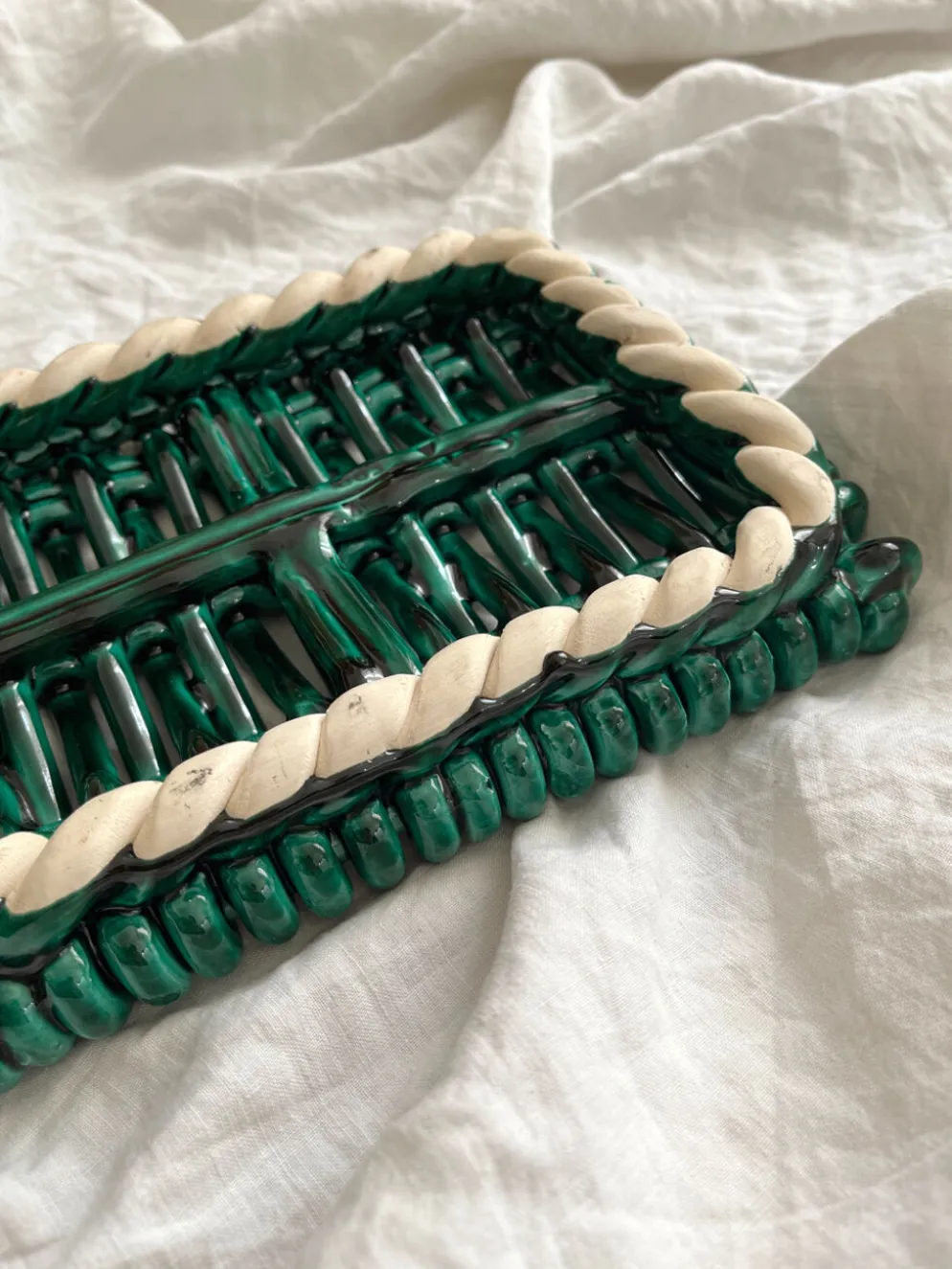 Dessous de plat en céramique tressée Vallauris vintage
