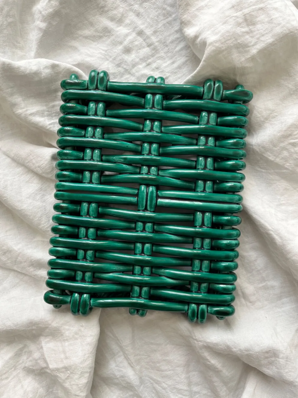 Dessous de plat en céramique tressée Vallauris vintage