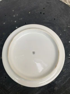 Dessous de plat en faience, centre de table motif cachemire, vintage 1960, estampille B france