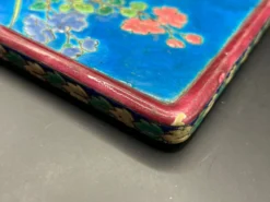 Dessous de plat en émaux cloisonnés de Longwy - décor faisan