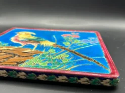 Dessous de plat en émaux cloisonnés de Longwy - décor faisan
