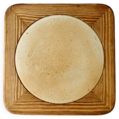 Dessous de plat en pin et en grès du Marais France, années 80