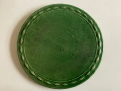 Dessous de plat en terre vernissée vert 1950 Aegitna Vallauris