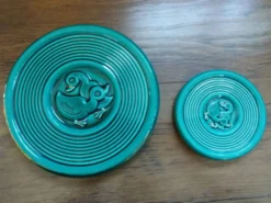 Dessous de plat et de bouteille vert émeraude motif canard