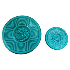 Dessous de plat et de bouteille vert émeraude motif canard