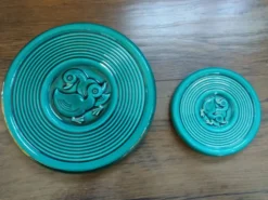Dessous de plat et de bouteille vert émeraude motif canard
