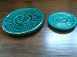 Dessous de plat et de bouteille vert émeraude motif canard