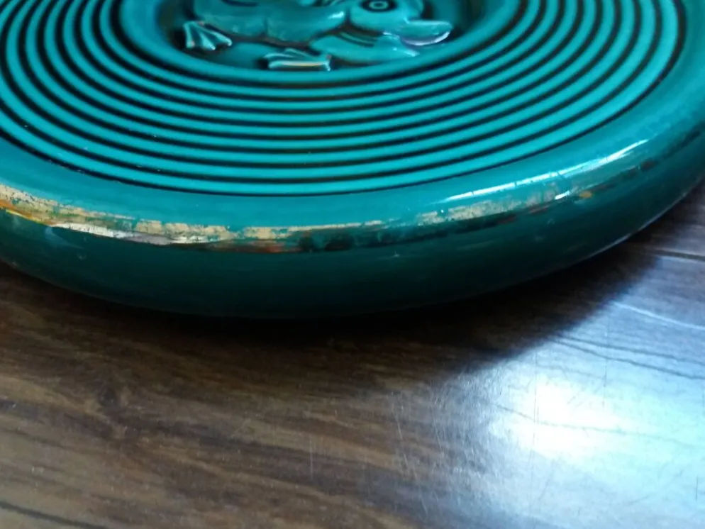 Dessous de plat et de bouteille vert émeraude motif canard